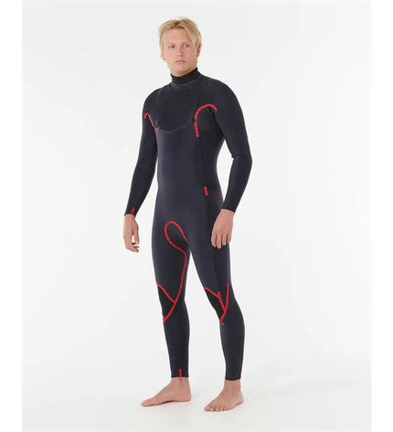 Rip Curl Dawn Patrol Pro CZ 43 neoprene wetsuit for water sports, shown in a close-up view of the wetsuit material and design.