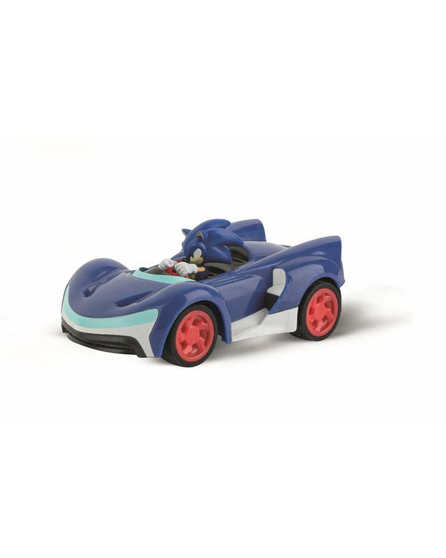 Multicolour Sonic remote control police car toy in 1:43 scale, detailed vehicle with police design and vibrant colors.