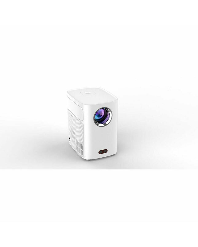 STRONG Q1 Full HD LCD projector showing a bright image with 300 lumens and 1280x720 resolution, ideal for home cinema setup