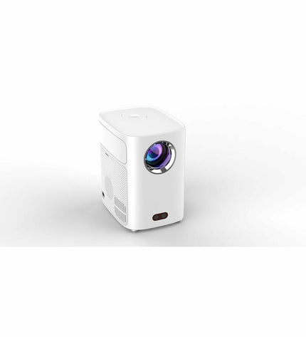 STRONG Q1 Full HD LCD projector displaying a bright, clear image with 300 lumens and 1280x720 resolution for home cinema use