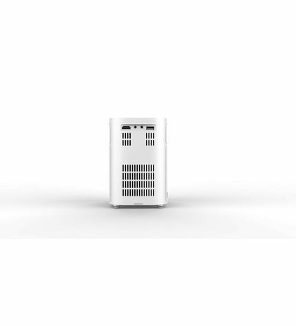 STRONG Q1 Full HD LCD projector displaying a bright, clear image with 300 lumens and 1280x720 resolution in a home theater setup