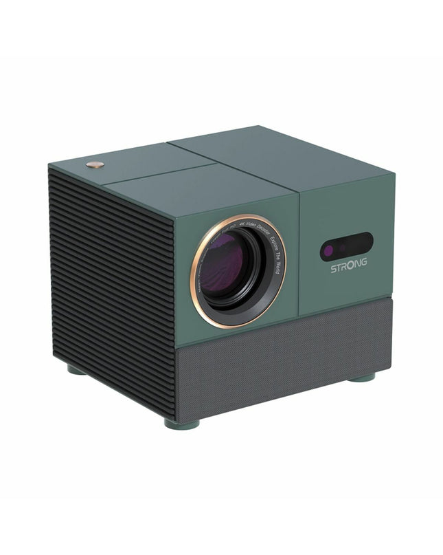 Strong Mira1 projector showing a bright image with 300 lumens, compact electronic device for home entertainment and presentations.