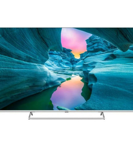 Strong SRT65UG8773C 65-inch 4K Ultra HD HDR QLED Smart TV displaying vibrant picture with sleek black frame.