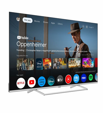 Strong SRT65UG8773C 65-inch 4K Ultra HD HDR QLED Smart TV displaying vibrant screen with sleek black bezel and thin profile