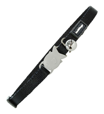 Black Red Dingo cat collar with adjustable size 20-32 cm, featuring a secure buckle and stylish design for feline pets.