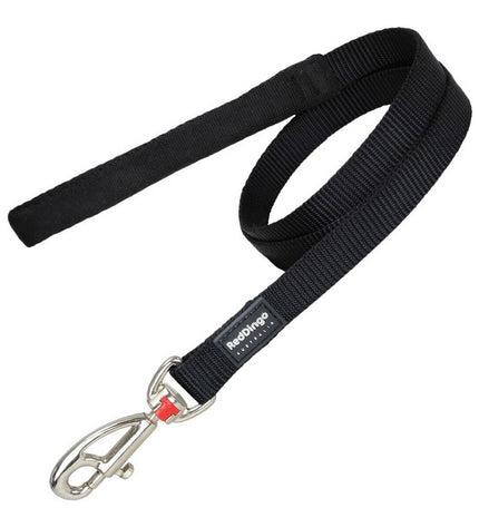 Red Dingo black dog leash, 2.5 x 120 cm, with sturdy material and metal clip, designed for dog walking and training.