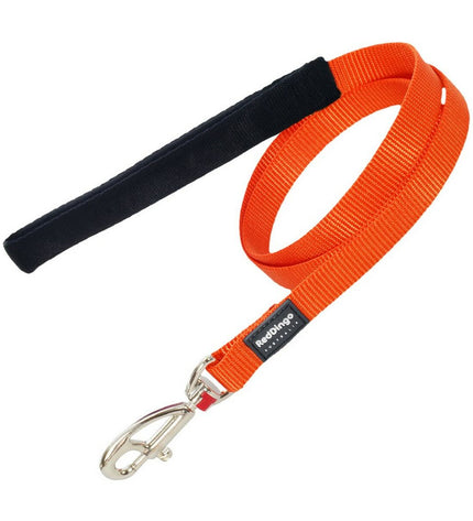 Red Dingo orange dog leash, 1.2x120 cm, durable nylon with metal clip, designed for control and comfort during walks.