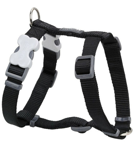 Red Dingo soft dog harness in black, adjustable for 25-39 cm neck size, made for comfortable pet control.