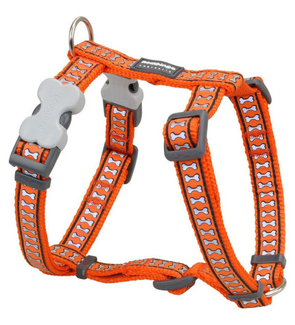 Red Dingo reflecterend hondenharnas in oranje, verstelbaar van 46-76 cm, met veiligheidssnufjes, geschikt voor honden.