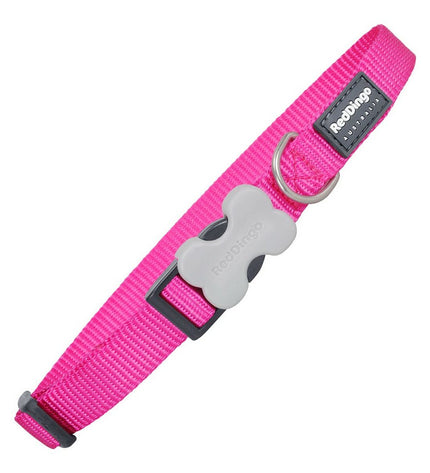 Red Dingo hondenhalsband in fuchsia, 2,5 cm breed, adjustable 41-63 cm, made of soft, durable material for dogs.