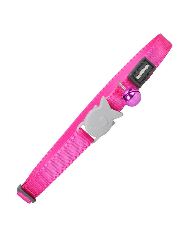 Red Dingo cat collar in fuchsia, adjustable 20-32 cm, with secure buckle and stylish design for feline pets.