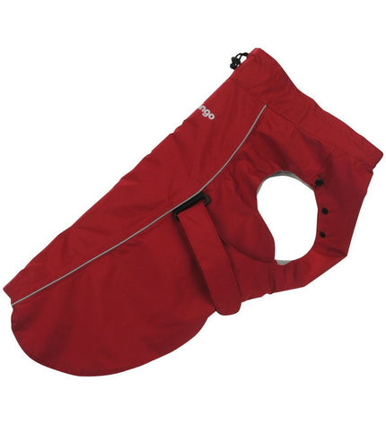 Red Dingo hondenregenjas in rood, perfect fit, 30 cm, waterdichte hondenjas with adjustable straps.
