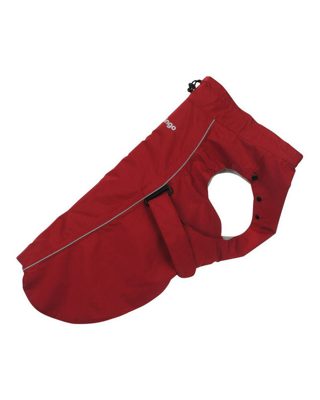 Red Dingo hondenregenjas in rood, perfect fit voor honden tot 45cm, waterdichte dierenproduct voor regenachtig weer.
