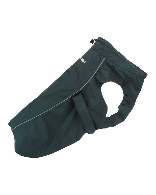 Black Red Dingo dog raincoat for small dogs, 45cm perfect fit, waterproof pet jacket with adjustable straps.