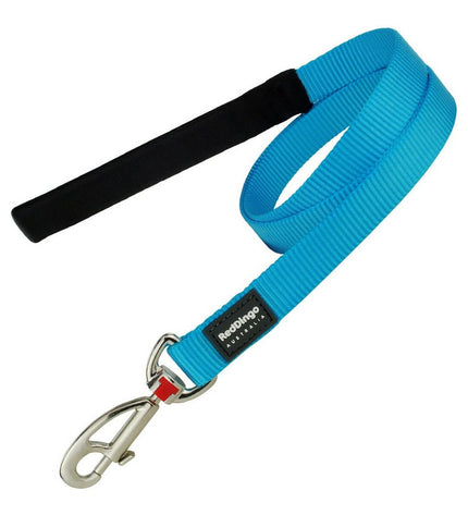 Red Dingo turquoise dog leash, 1.2 x 120 cm, durable nylon with metal clip for walking pets.