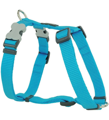 Red Dingo soft turquoise dog harness for small to medium dogs, adjustable from 30 to 48 cm, made for comfort and durability.