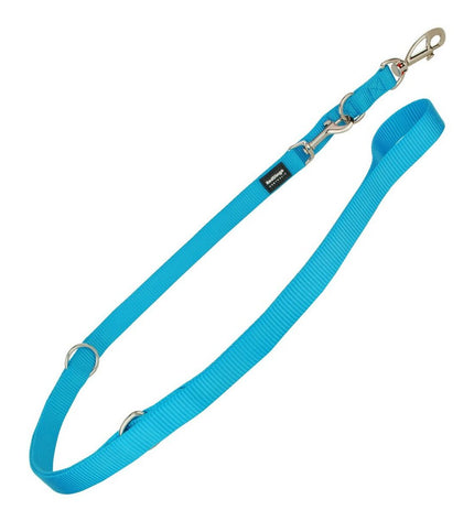 Red Dingo turquoise dog leash, 2x200 cm, durable nylon, suitable for walking and training with medium to large dogs.