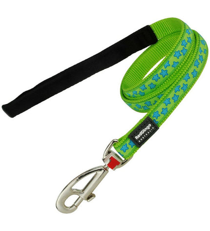 Red Dingo Groen dog leash in 1.2 x 120 cm, durable nylon with padded handle for comfortable walking.