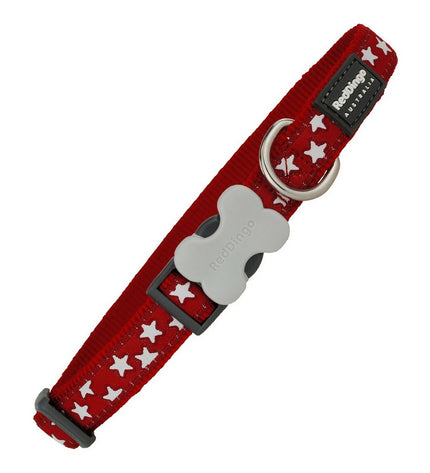 Red Dingo dog collar in red, size 20-32 cm, made for dogs, featuring a sturdy design and adjustable fit.