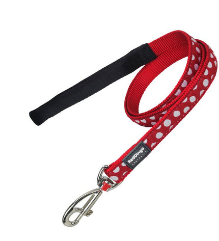Red Dingo dog leash in red with black handle, 2 x 120 cm, durable nylon material, suitable for walking dogs.