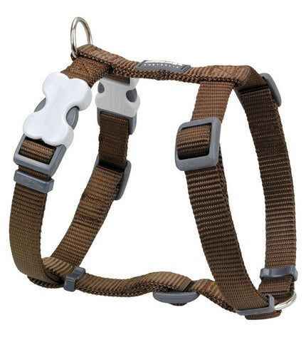 Red Dingo soft brown dog harness with adjustable straps and sturdy buckle, designed for comfort and control.