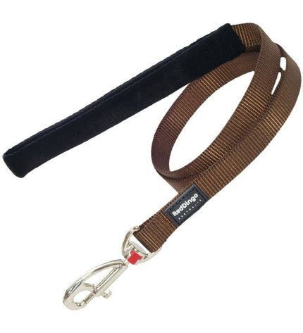 Red Dingo dog leash in brown, 2 x 120 cm, durable nylon pet accessory for walking dogs, shown in close-up.