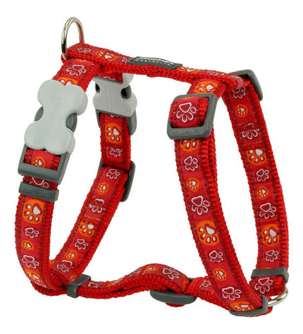 Red Dingo red dog harness for small to medium dogs, adjustable 30-48 cm, made of durable material with secure buckle.