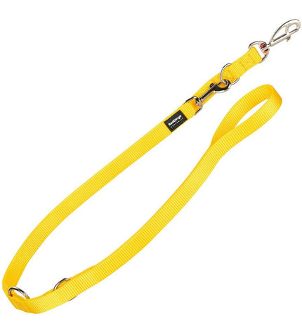 Red Dingo yellow dog leash, 1.5 x 200 cm, showing the durable nylon material and metal clasp for secure dog walking.