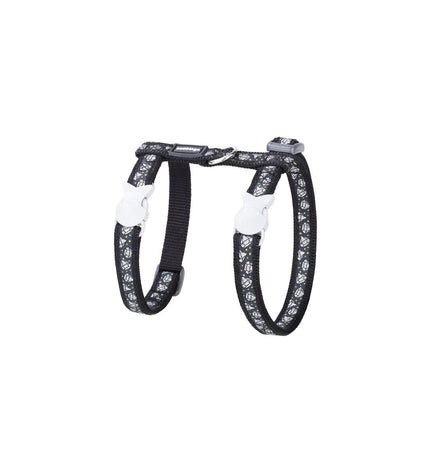 Red Dingo diamond black dog harness with red and black design, made for comfortable wearing and secure fit.