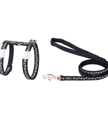Red Dingo diamond black dog harness with adjustable straps, featuring a sleek design and diamond pattern for comfort and style.