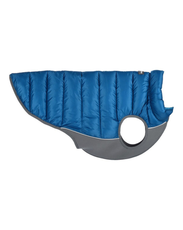 Red Dingo red puffer dog coat in turquoise, 45 cm, designed for dogs, with a padded, warm exterior and adjustable fit.