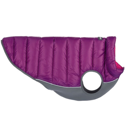 Red Dingo dog puffer jacket in pink and purple, 30 cm, featuring a cozy design for small dogs.