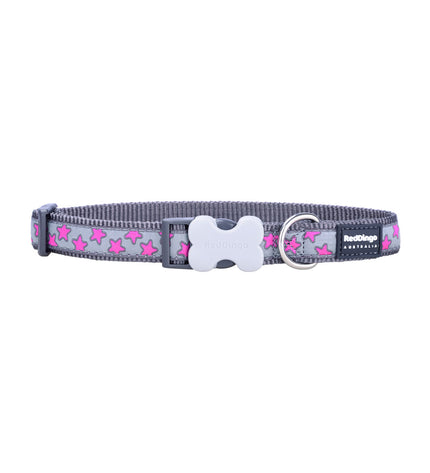 Red Dingo dog collar in pink, adjustable 20-32 cm, made for dogs, with a durable design and stylish look.