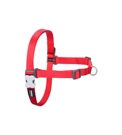 Red Dingo red dog harness for small dogs, adjustable 30-42 cm, shown in a close-up view on a white background.