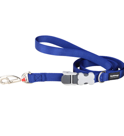 Red Dingo blue dog leash showing a sturdy nylon strap with metal clip for secure walking.