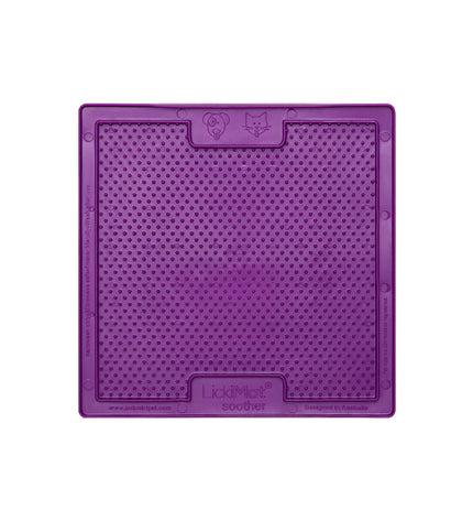 Purple Lickimat dog feeder made of TPR, designed for dogs to lick and play with, part of Lickimat's pet product collection.