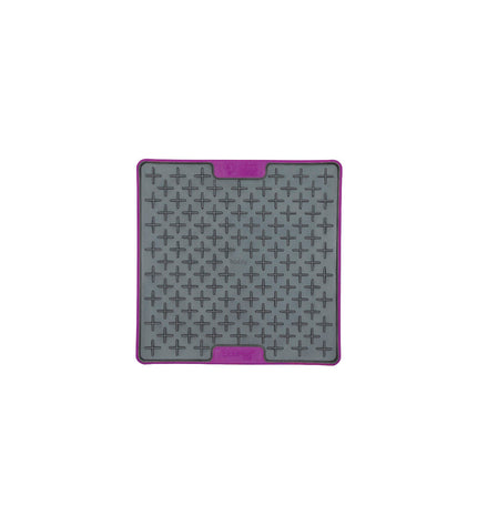 Purple Lickimat dog feeder tray made of polypropylene and TPR, designed for slow feeding and enrichment for dogs.