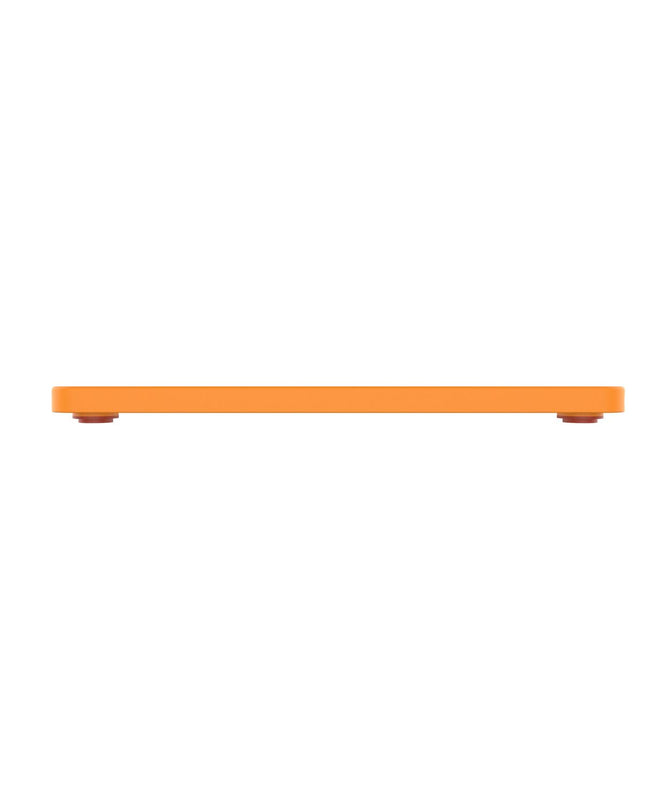 Orange Lickimat dog feeder made of polypropylene and TPR, designed to soothe and entertain dogs with tasty treats.