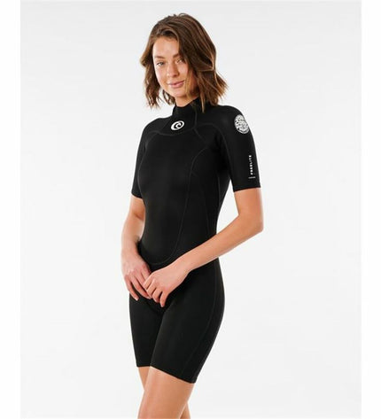 Black Rip Curl FREELITE spring wetsuit top made of neoprene, designed for watersports and outdoor activities.