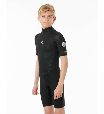 Rip Curl Freelite spring neoprene wetsuit for kids and men, black color, designed for watersport activities.