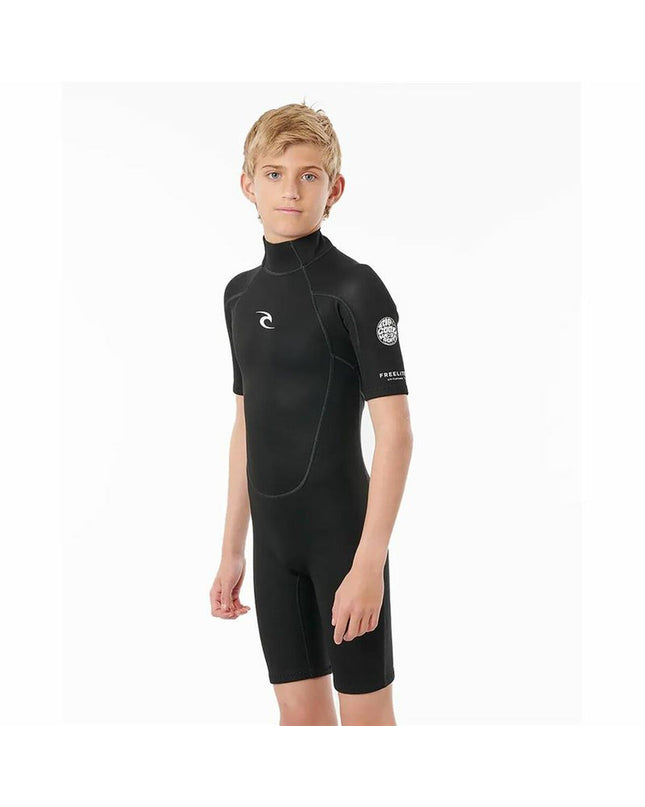 Rip Curl Freelite spring neoprene wetsuit for kids and men, black color, designed for watersport activities.
