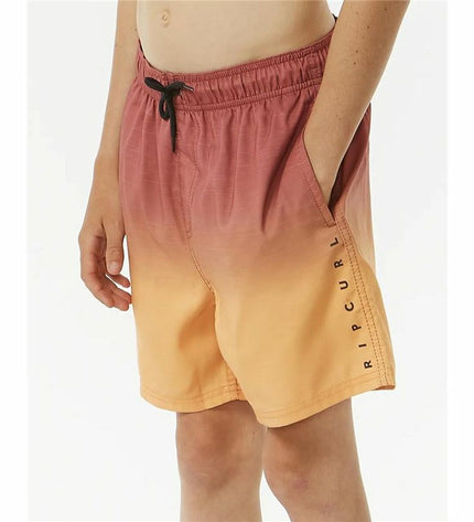 Rip Curl Fade Volley kids' swimwear in vibrant colors, suitable for water sports and outdoor swimming activities.