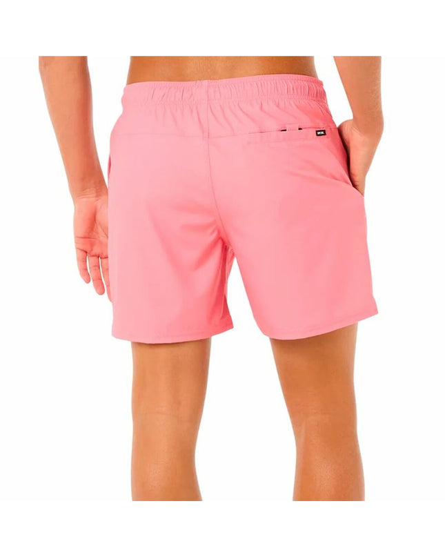 Pink Rip Curl Daily Volley men's swim shorts, sporty watersport swimwear for men, with a comfortable fit and vibrant design.