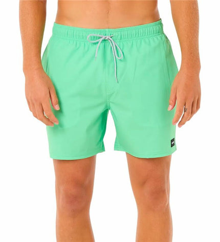 Rip Curl Daily Volley men's green aquamarine swim trunks for sport and outdoor watersport activities.