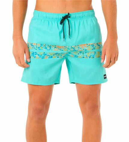 Rip Curl men's green framed volley swim trunks for water sports, featuring a sporty design suitable for outdoor swimming activities.