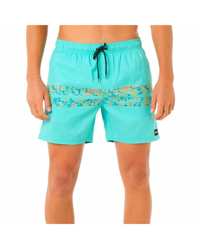 Rip Curl men's green framed volley swim trunks for water sports, featuring a sporty design suitable for outdoor swimming activities.