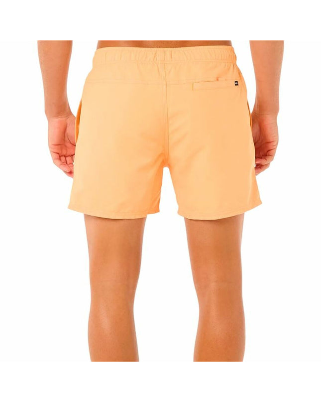 Rip Curl men's orange offset volley swim trunks for water sports, featuring a sporty design and quick-dry fabric.