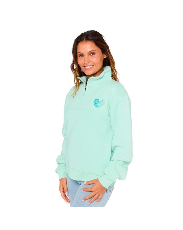 Rip Curl women's Sportjack fleece with half zip, ideal for outdoor activities like camping and hiking, in a stylish design.