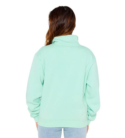 Rip Curl women's Sportjack half zip fleece in black, suitable for outdoor sports, camping, and hiking activities.