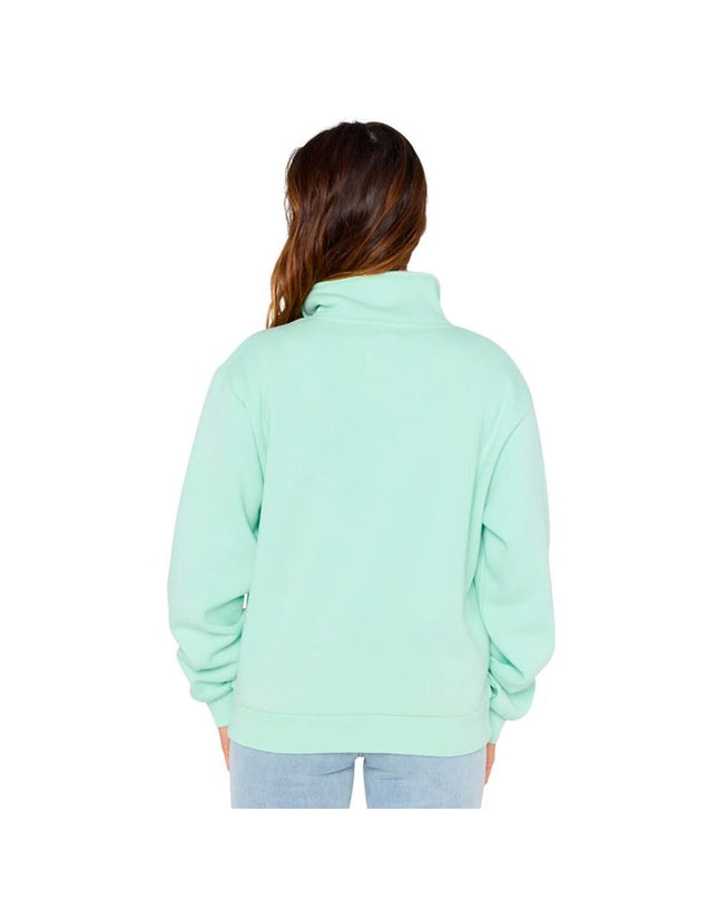 Rip Curl women's Sportjack half zip fleece in black, suitable for outdoor sports, camping, and hiking activities.